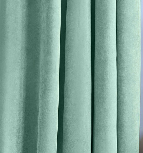 Matt Soft Thick Peacock Blue Velvet Curtains And Drapes Etsy