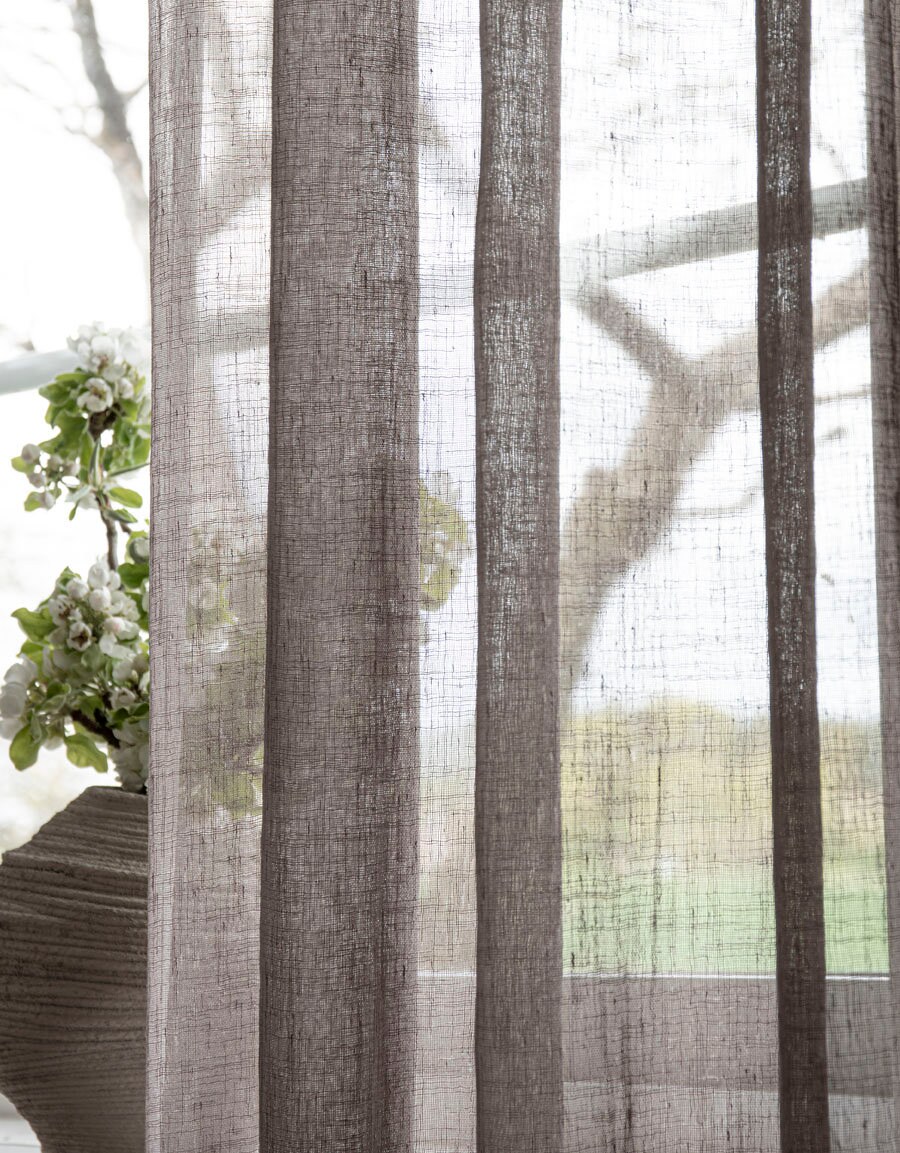 Natural Linen Sheer Curtains Made From Recycled Fabric With Etsy