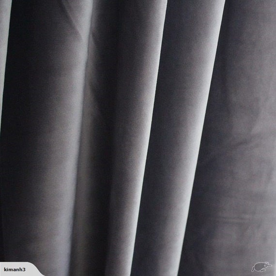 Premium Soft Dark Grey Velvet Curtains, Grey Velvet Curtains