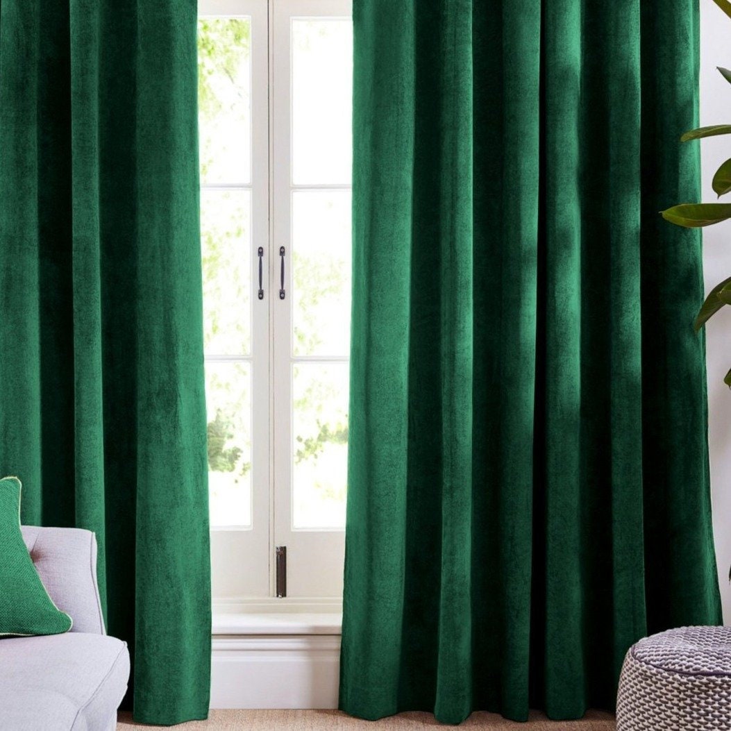 Forest green curtains discount