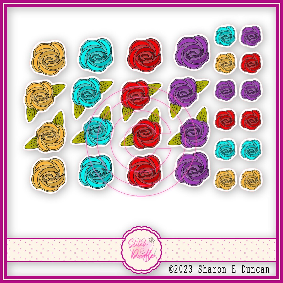 NOUVEAU ROSE Glossy Vinyl Sticker Packs. 28 Stickers per Pack. Cute ...