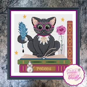 Halloween Cat Cross Stitch Chart, Majestic Moggie: Pattern Keeper Compatible (PDF Chart)