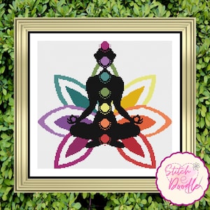 Patrón de punto de cruz Chakra Zen. Compatible con Pattern Keeper (gráfico en PDF).