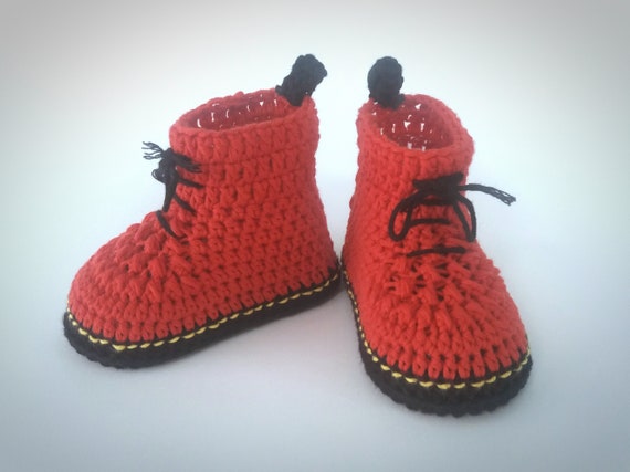 red baby boots