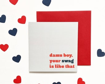 Damn Boy... Valentine's Day Card (Square)