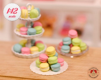 100Pcs Miniature Resin Macaroon Cake Bakery Dollhouse Sandwich Biscuit Model