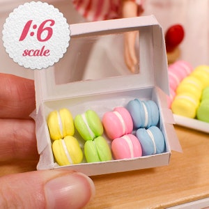 1:6 Scale Miniature Macarons - Pastel (8pc), Playscale Macarons  Miniature French Macaroon Cookies