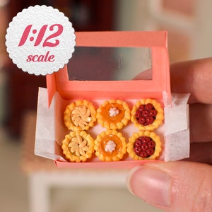 1:12 Miniature Mini Pies - Apple, Cherry & Pumpkin Tarts (6 pc), Miniature Tarts, Miniature Holiday Pies, Dollhouse Mini Pies