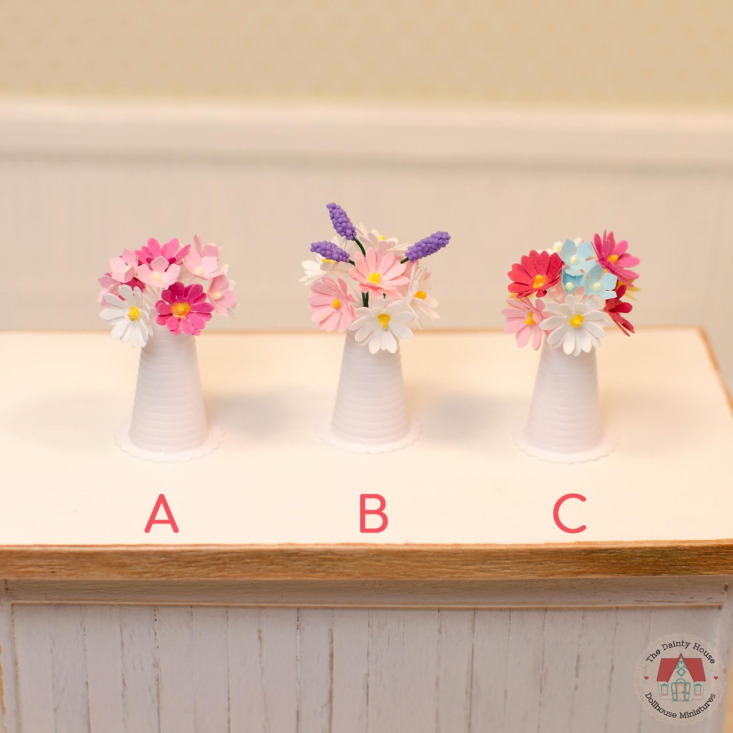 Miniature Florist 1/12 ミニチュア 桜の花 樹脂粘土 2本の枝と試験管