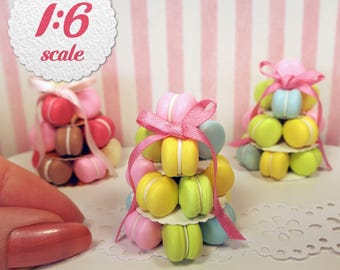 1:6 Scale Macaron Tower for Playscale Dollhouse, 1/6 Scale Miniature Cookie Tree for 12-inch Dolls