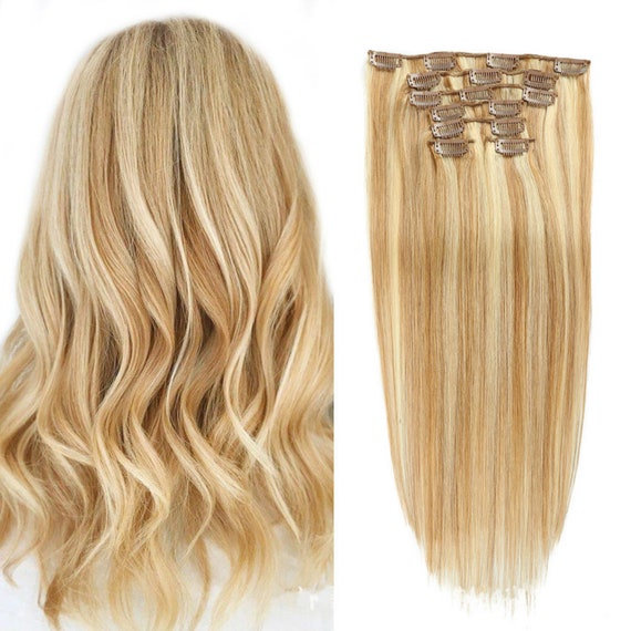 Clip in Hair Extensions Real Human Hair Clip on for Full Head - Etsy Clip in Hair Extensions Real Human Hair Clip on for Full Head - Etsy