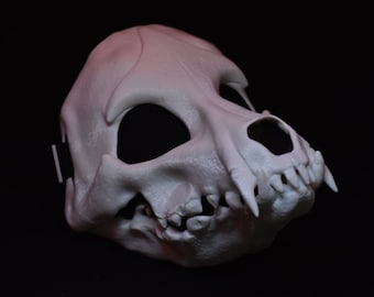 Cosplay Skulldog Skull dog Mask Fursuit Animal Mask Halloween Cosplay Scary Costume Furry Demon Teeth Evil Face Moveable 3D print Gift DIY