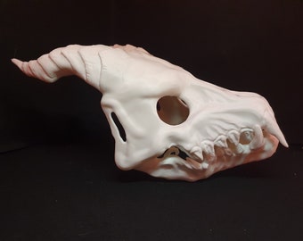 Cosplay Gehörn Schädel Maske Schädel Hund Maske Fursuit Furry Canine Tier Maske Halloween Cosplay Kostüm Gesicht Beweglich 3D Druck Geschenk DIY
