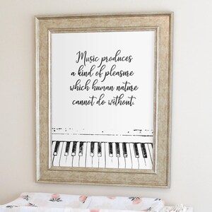 Quote about Music, Gift for Musician, Music wall art, Gift for music lover, Music art print, Musician print, Piano Print, Instant Download