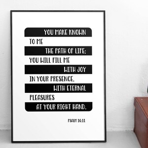 Psalm 16:11 Bible Verse Print, Scripture Wall Art Christian Gift, Bible ...