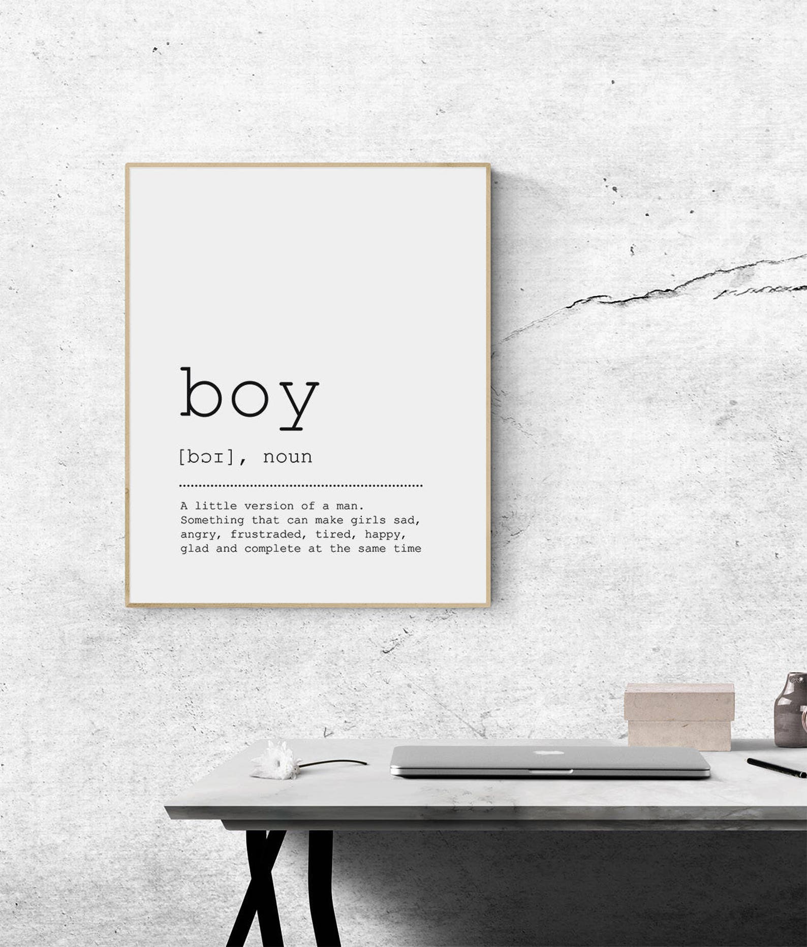 Boy Definition Poster Humor Word Definition Boy Funny Etsy