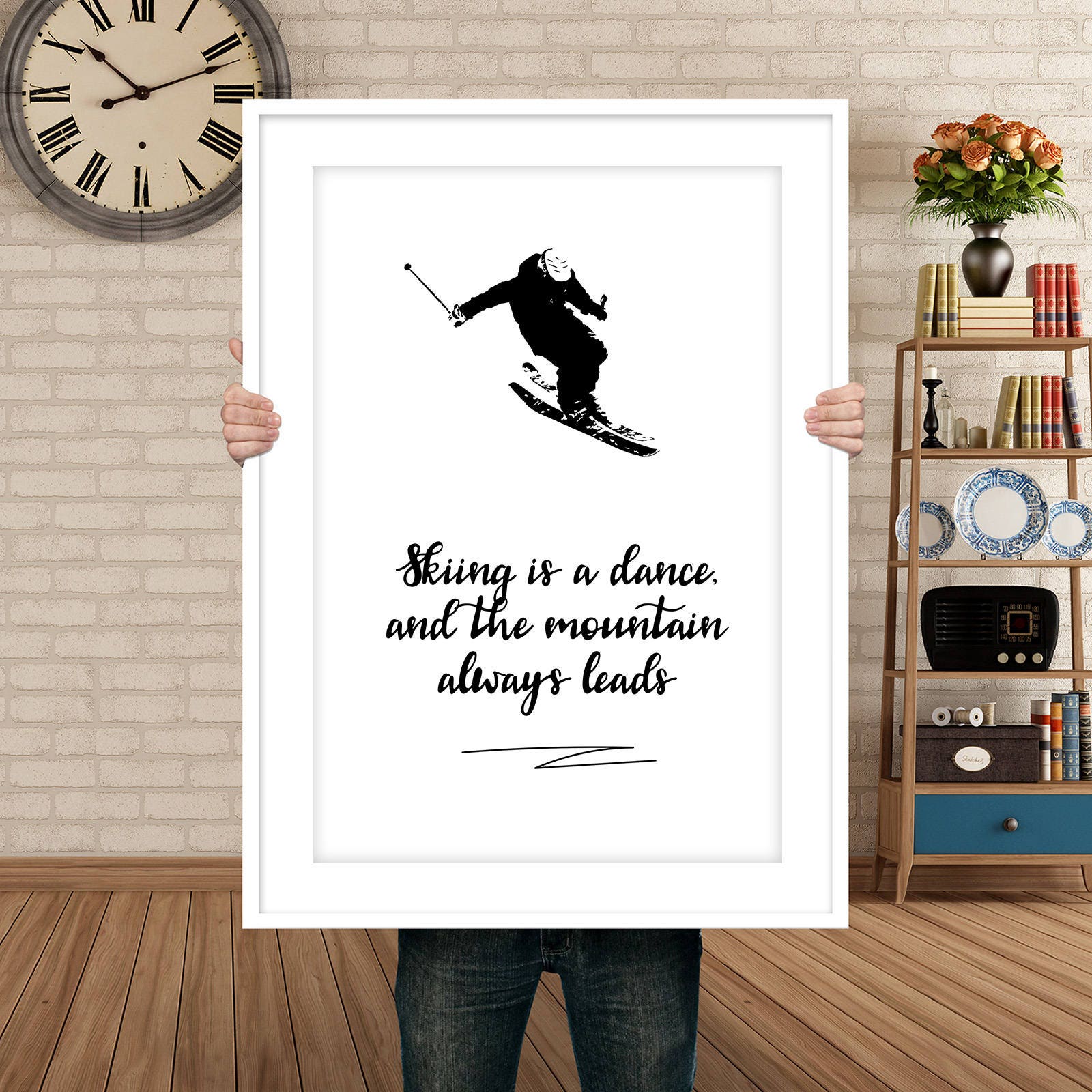 Skiën Quote, Ski Quotes, Skiën Muur Kunst, Skiën Teken Zeggen, Tekenen