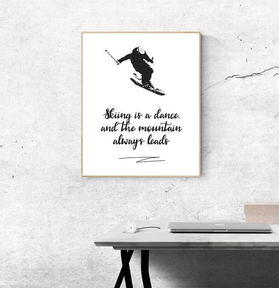 Citation De Ski Citations De Ski Art De Mur De Ski Signe De Etsy