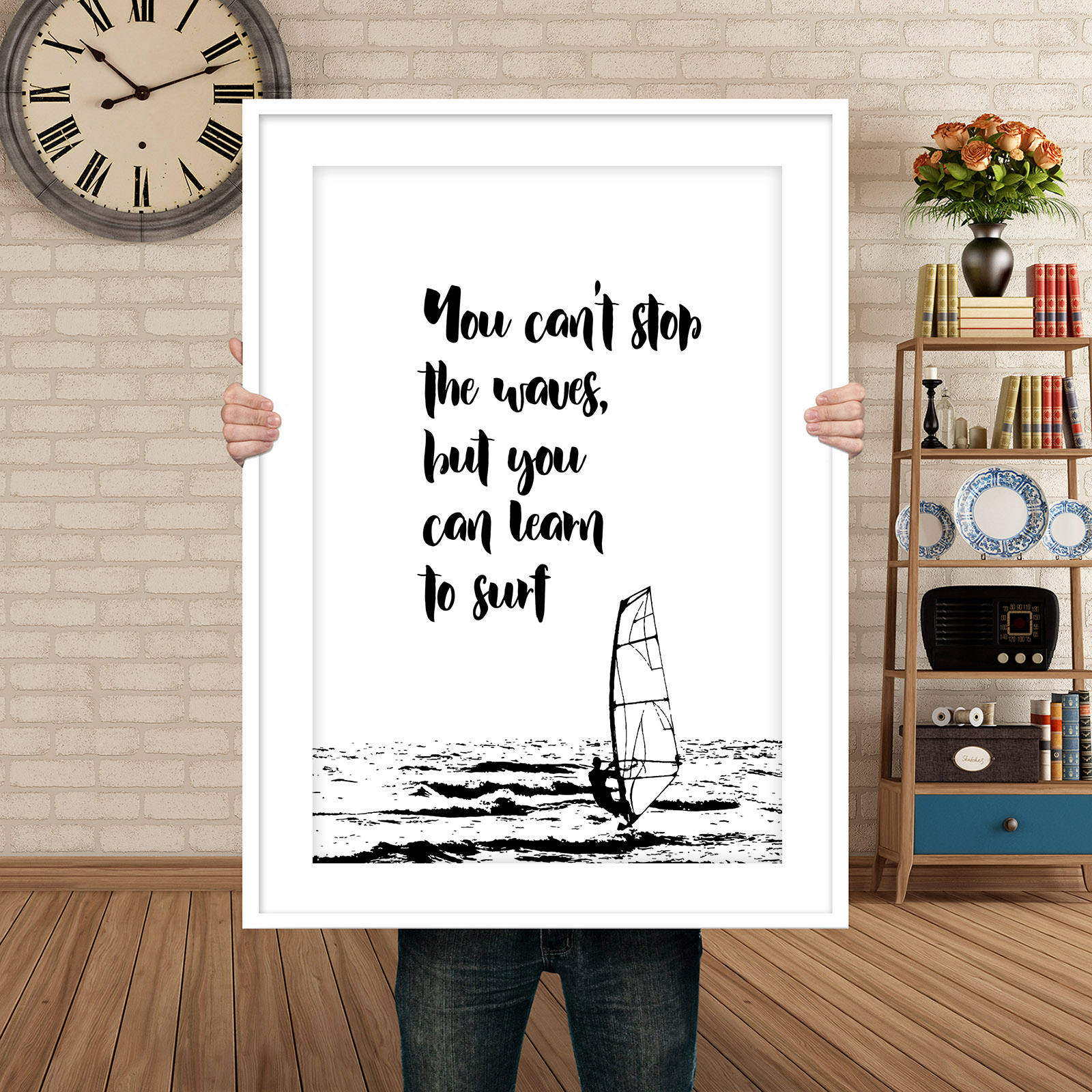 Windsurfing Quote Sport Print Windsurfer Lover Poster Etsy