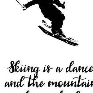SkiZitat, SkiZitate, Skifahren Wandkunst, Skifahren Zeichen Spruch