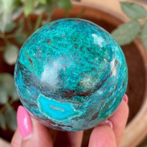 Natural High Grade Shattuckite Polished Sphere / Ball, Stone Of Truth