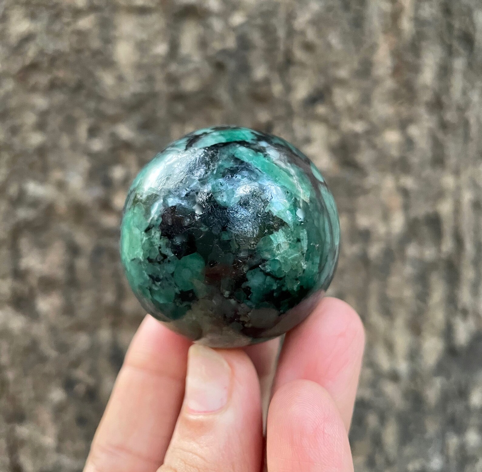 Polished Natural Green Emerald Sphere/ Ball Emerald The Royal Etsy