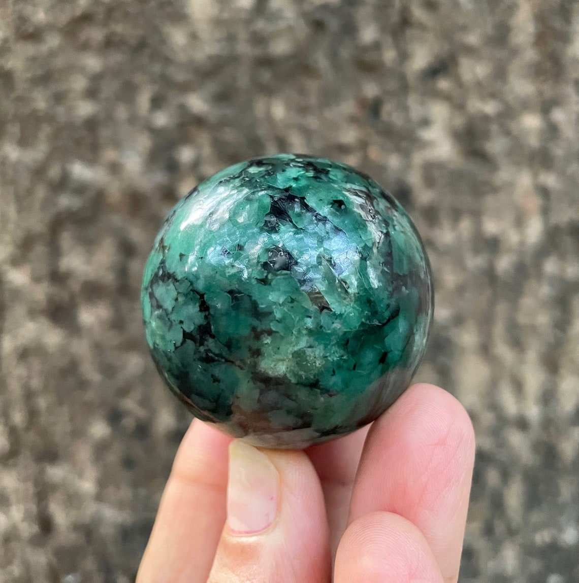 Polished Natural Green Emerald Sphere/ Ball Emerald The Royal Etsy
