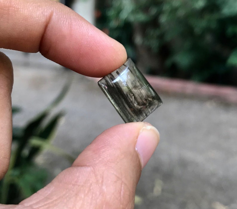 NaturalInternal Striped Design TransparentRectangleSingleLooseGemstone Scapolite Cabochon. AA