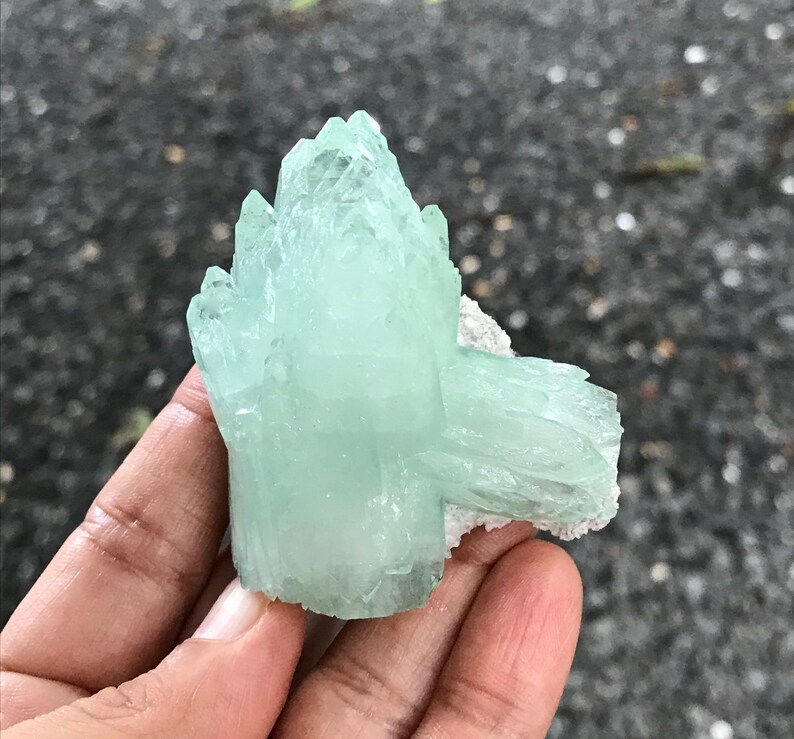 Beautiful Natural Light Green Apophyllite Crystal. Etsy