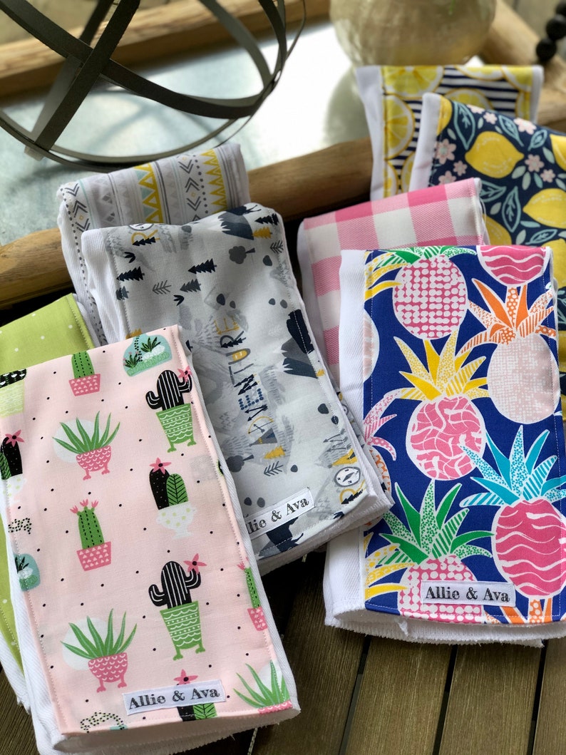 Summer Fabrics Pick 2 Burp Cloth Sets