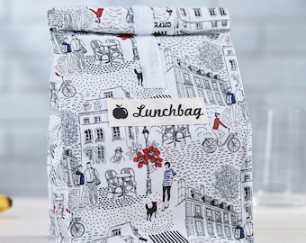Lunch bag, snack bag, zero waste, washable, food-safe, packaging-free, lunch bag, gift idea, sustainable, pretty