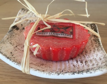 Hecho a mano en Derbyshire Porcelana Té Light / Portavelas / Jabón