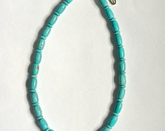 Collar de cuentas de piedras preciosas turquesas / Collar llamativo de turquesa