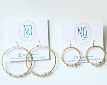 Mini pendientes nido de oro y plata