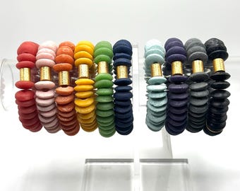 Pulsera de cuentas de vidrio africanas de verano, pulseras apilables, colores del arco iris