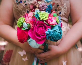 CUSTOM - Boho Wedding Keepsake Bouquet as featured in Rock n Roll Bride Magazine