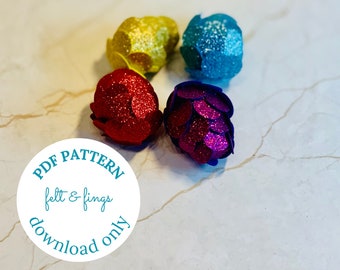 PDF Pattern: Printable Glitter Pine Cone Tutorial with Templates