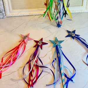 Personalised Star Fairy Wand with Age, Coloured Ribbons in Matching Shades