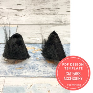Printable Felt and Faux Fur Cat Ear Tutorial with Pattern
