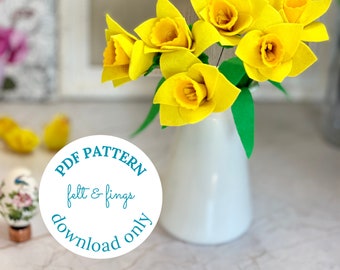 PDF Download Printable Felt DAFFODIL Tutorial