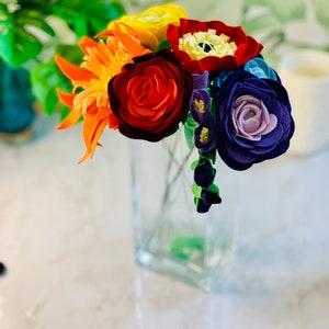 Rainbow Felt Flower Flower Arrangement Based on the Chakras image 6