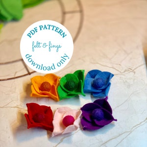 PDF Pattern: Printable Pinched Petal Felt Flower Tutorial with Templates