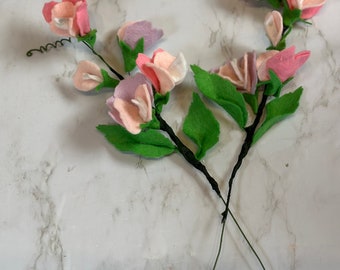 Felt Sweet Pea Stems