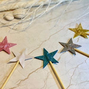 Plain Glittery Fairy Wand Party Favour