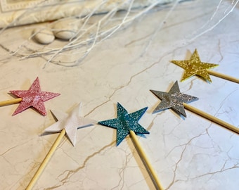 Plain Glittery Fairy Wand Party Favour