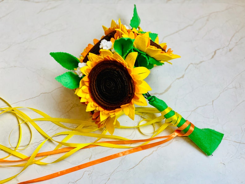 Simple Sunflower Wedding Bouquet