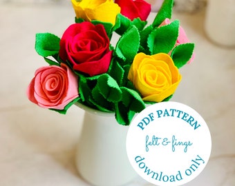 PDF Download Printable Felt ROSE Tutorial