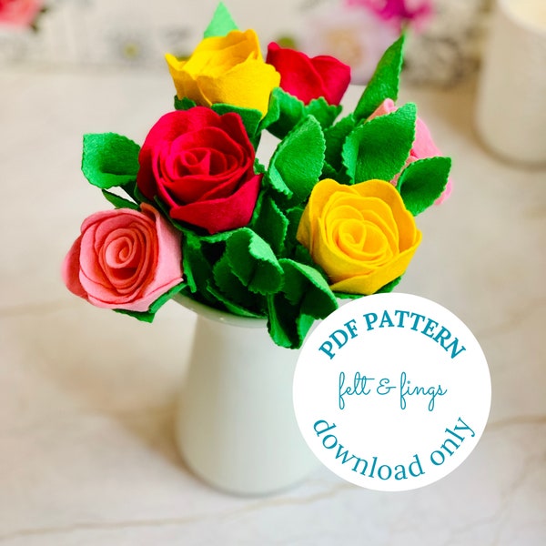 PDF Download Printable Felt ROSE Tutorial