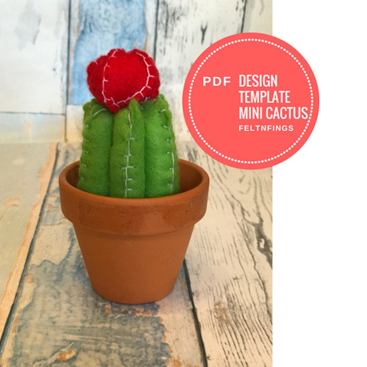 Printable Felt Cactus Tutorial With Pattern | Etsy