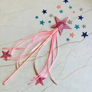 Fairy Wand with Star Embellished Ribbons